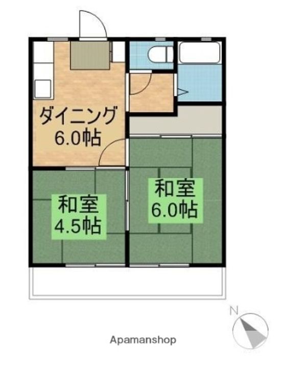 パナハイツ天神Bの間取り