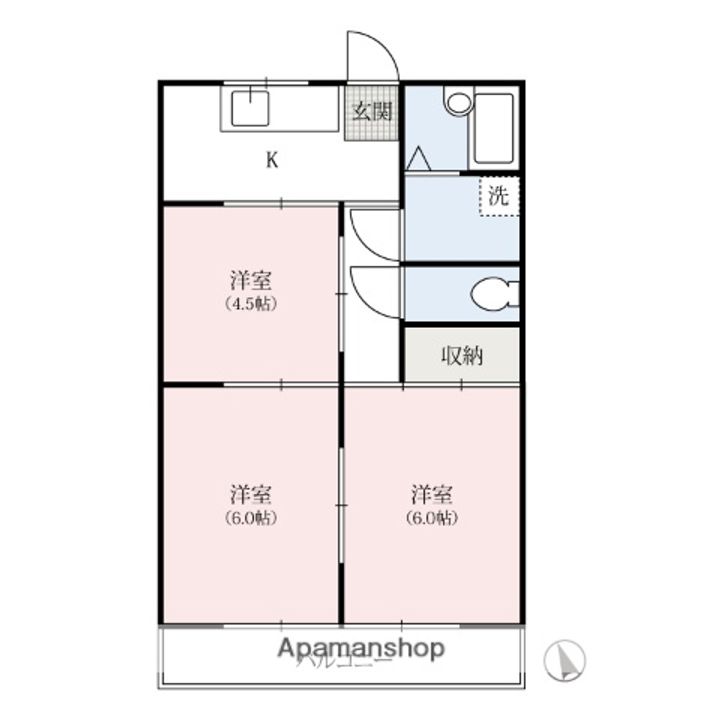 ハイツ三幸プレイス新里A105の間取り