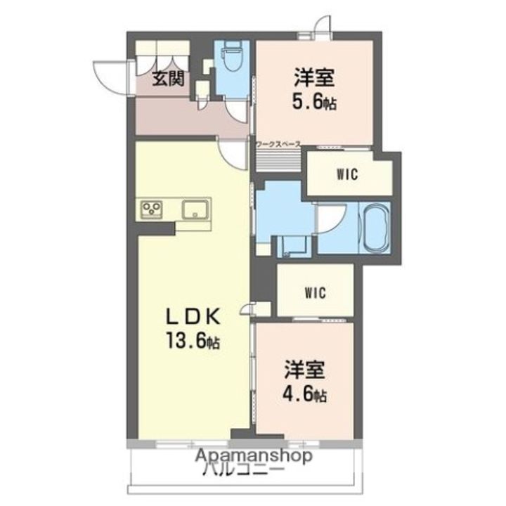埼玉県さいたま市大宮区上小町の賃貸マンションの間取り