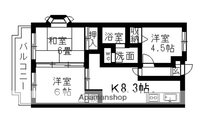 埼玉県さいたま市中央区本町西4丁目の賃貸マンションの間取り