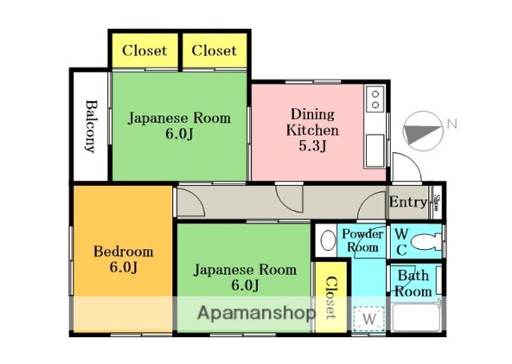 コーポラスアカイA棟の間取り