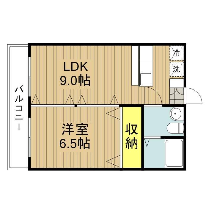 オリーブステージB棟102号室の間取り