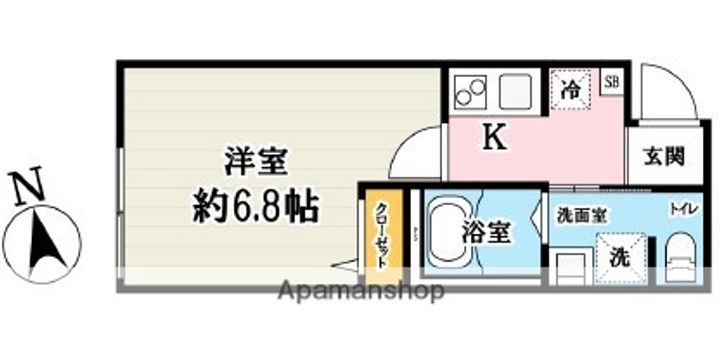 埼玉県さいたま市岩槻区東岩槻2丁目の賃貸アパートの間取り