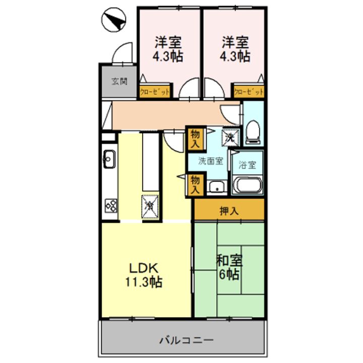 コーポレート東浦和2号棟の間取り