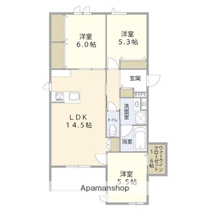 埼玉県さいたま市浦和区東仲町の賃貸マンションの間取り