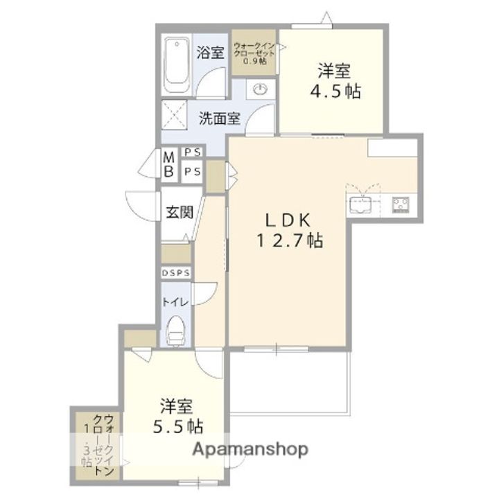 埼玉県さいたま市浦和区東仲町の賃貸マンションの間取り