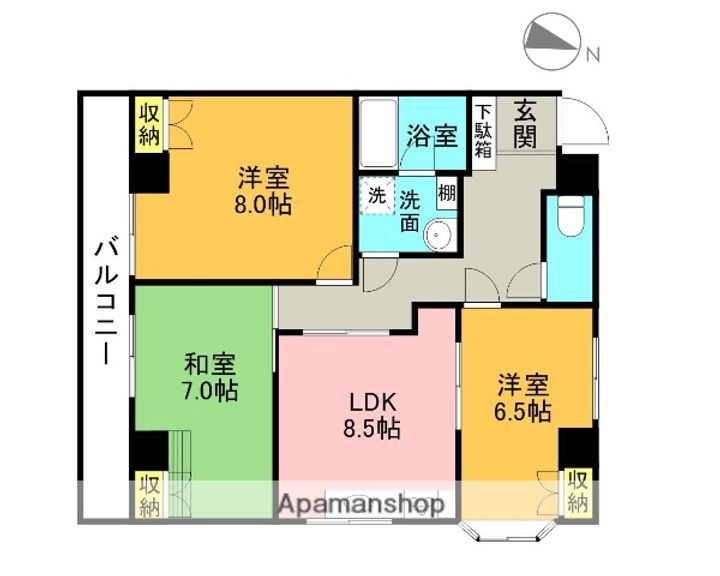 埼玉県さいたま市南区南浦和2丁目の賃貸マンションの間取り