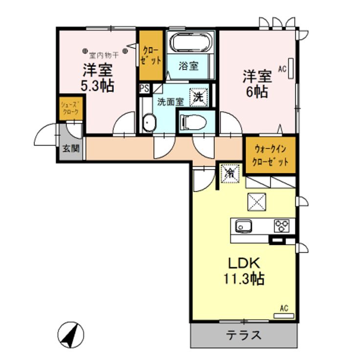 ロイジェントパークス レイクタウン Ⅱ Kの間取り