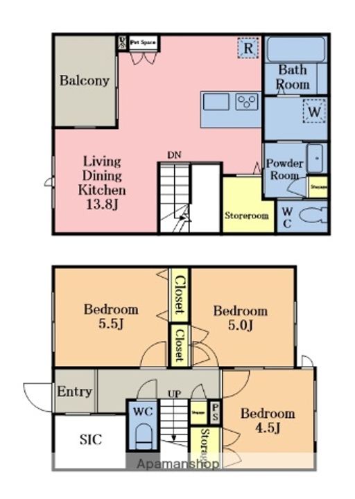 カーサ ビアンカ ブルーの間取り