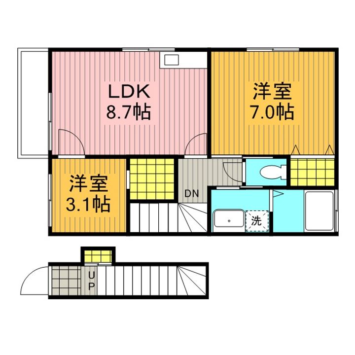 ラッキーヒルズⅡ203号室の間取り