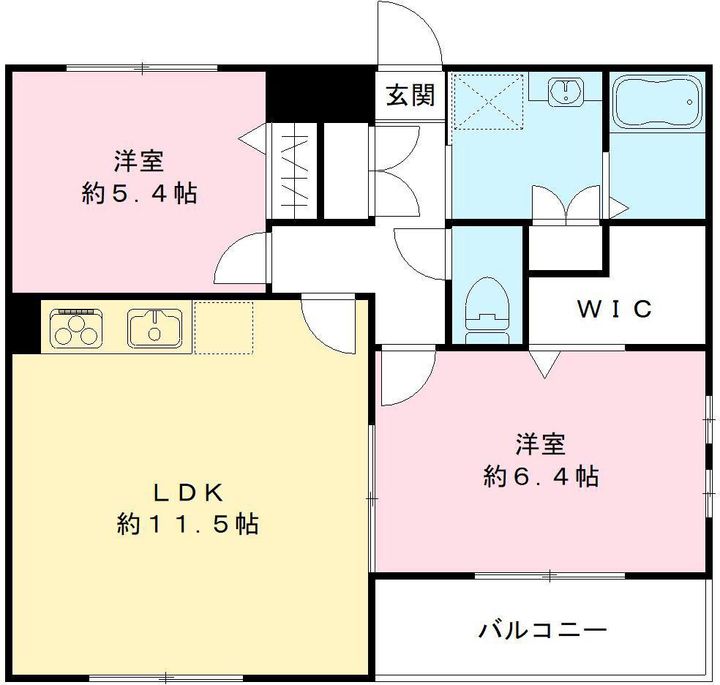 テグレ ビアンコ201号室の間取り