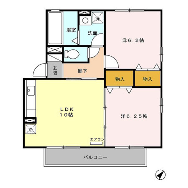 リビングタウン桶川朝日 Bの間取り
