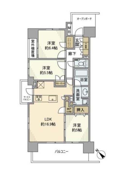 プラウド浦和常盤マークスの間取り