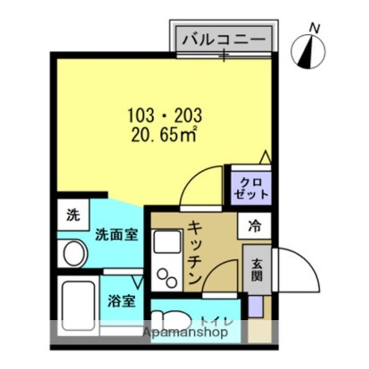 埼玉県さいたま市見沼区堀崎町の賃貸アパートの間取り