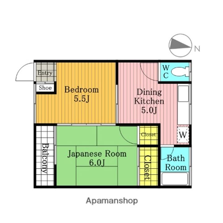 若竹コーポ201の間取り
