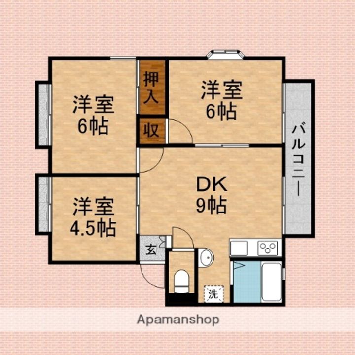 埼玉県川越市大字今福の賃貸アパートの間取り