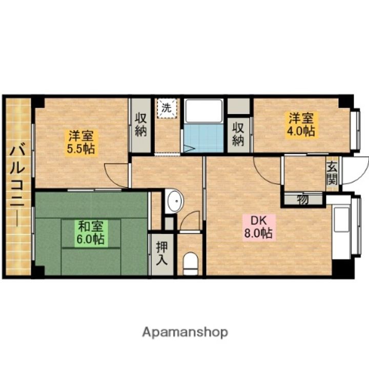 埼玉県朝霞市幸町3丁目の賃貸マンションの間取り