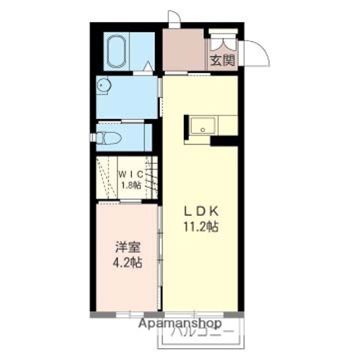 埼玉県川越市大字上戸の賃貸アパートの間取り