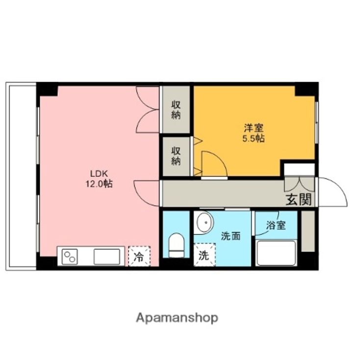 埼玉県坂戸市芦山町の賃貸マンションの間取り