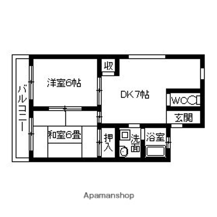 埼玉県鶴ヶ島市富士見4丁目の賃貸マンションの間取り