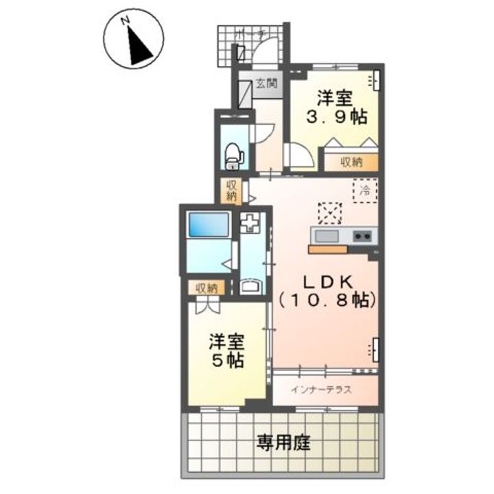 鶴ヶ島市脚折町6丁目アパートⅡ期工事の間取り