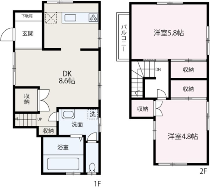 埼玉県朝霞市宮戸2丁目(一戸建)の賃貸物件戸建ての間取り