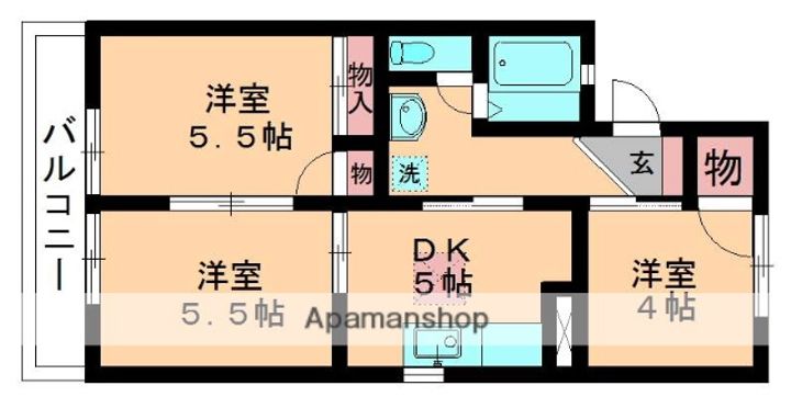 グローリィ参番館201の間取り