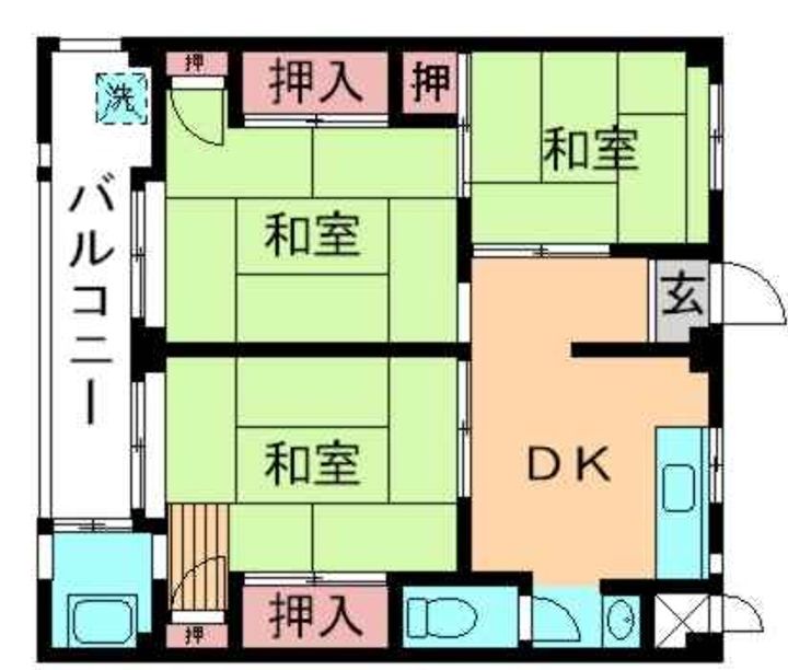 ビレッジハウス愛生4号棟の間取り