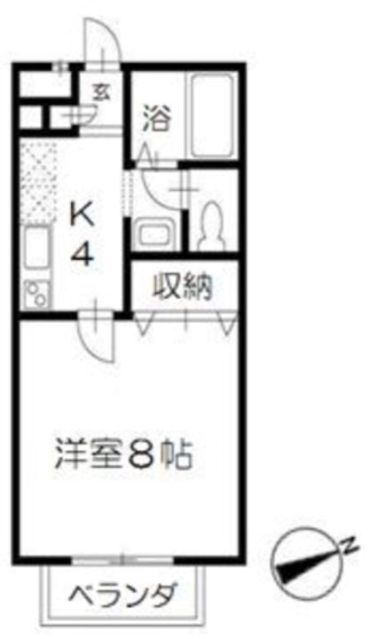 千葉県千葉市稲毛区穴川2丁目の賃貸アパートの間取り