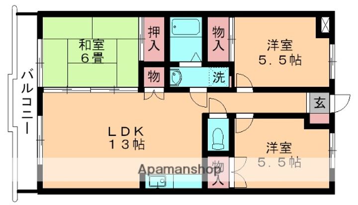 メゾン・ド・貝塚(SB)305の間取り