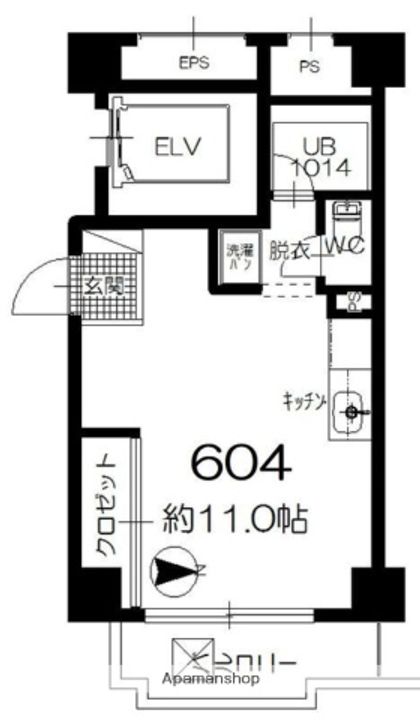 千葉県船橋市本町7丁目の賃貸マンション604の間取り