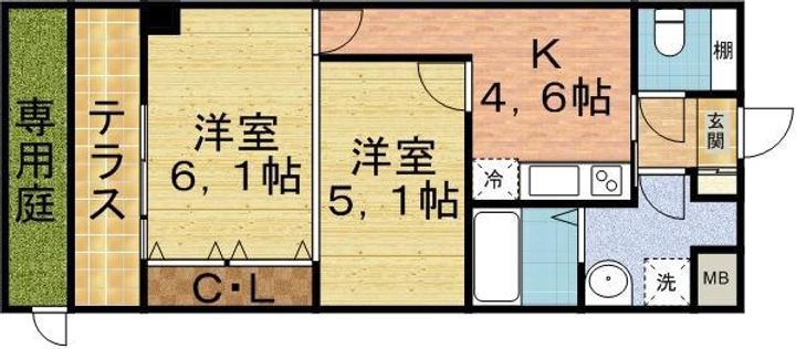 ラフレシール市川の間取り