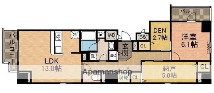 千葉県市川市南八幡4丁目の賃貸マンション802の間取り