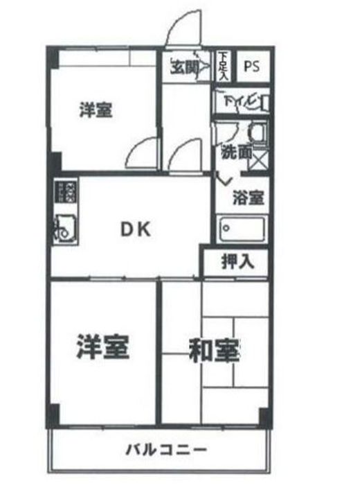 千葉県市川市高谷1丁目の賃貸マンション103の間取り