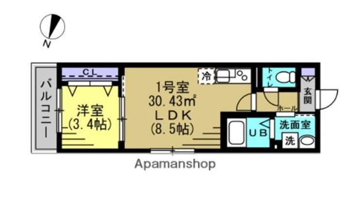 千葉県習志野市本大久保3丁目の賃貸アパートの間取り