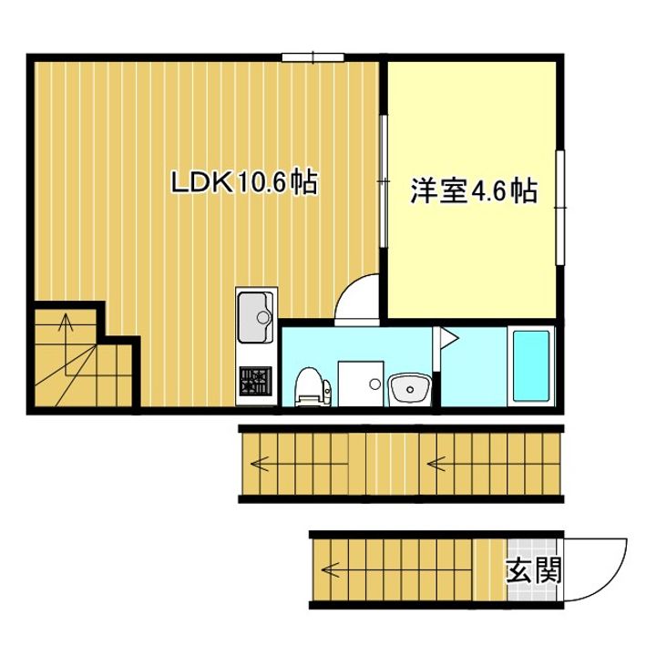 千葉県八千代市村上の賃貸アパートの間取り
