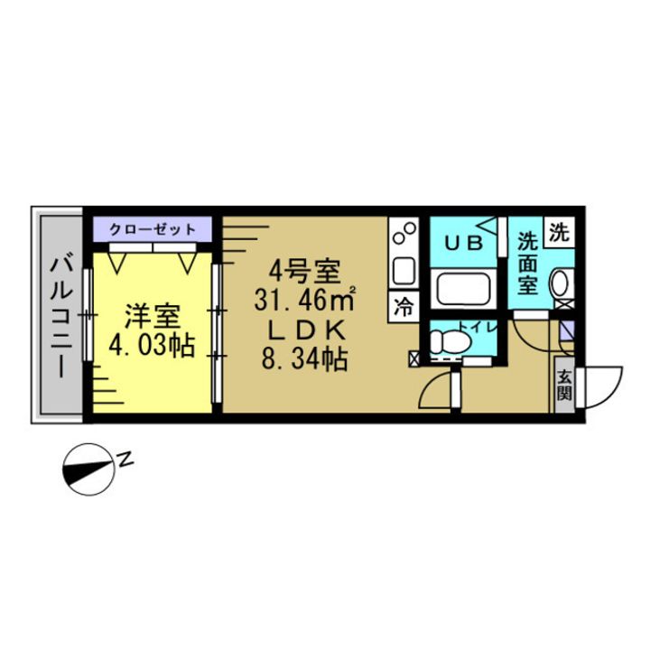 千葉県八千代市ゆりのき台2丁目の賃貸アパートの間取り
