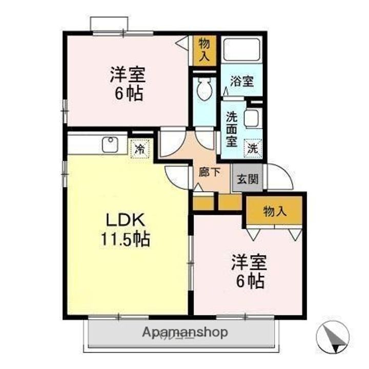 千葉県千葉市緑区おゆみ野中央5丁目の賃貸アパートの間取り