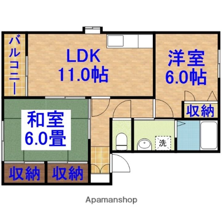 ヴィラージュ壱番館の間取り