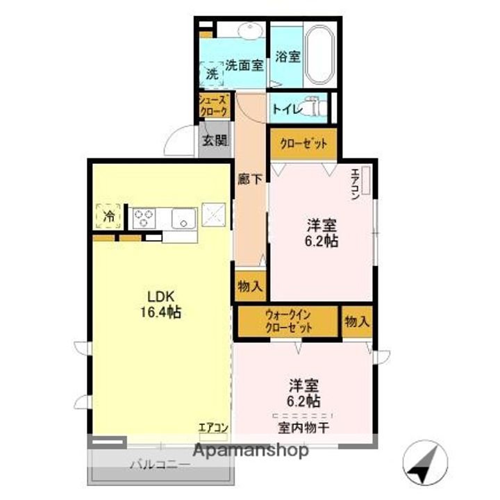 レインボーハウス(A)・エオス仲久保(B) Aの間取り