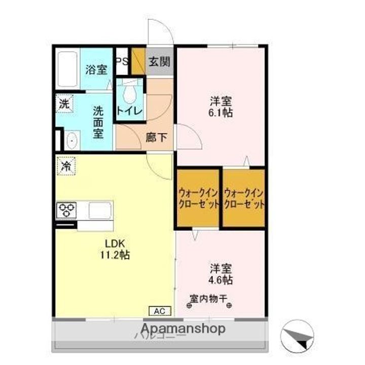 千葉県千葉市緑区あすみが丘東4丁目の賃貸アパートの間取り