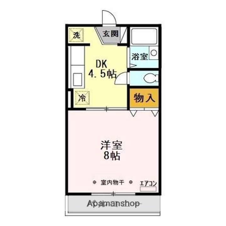 千葉県千葉市緑区おゆみ野4丁目の賃貸アパートの間取り