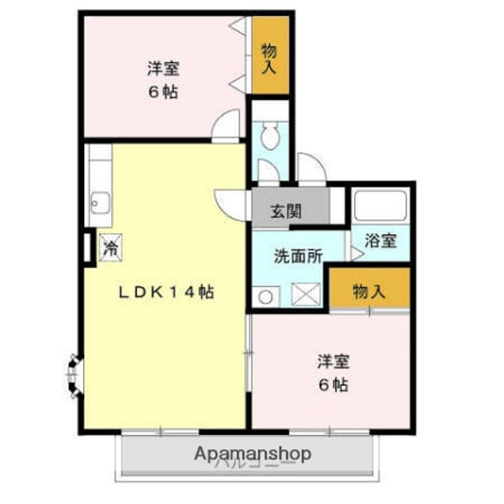 千葉県千葉市緑区おゆみ野6丁目の賃貸アパートの間取り