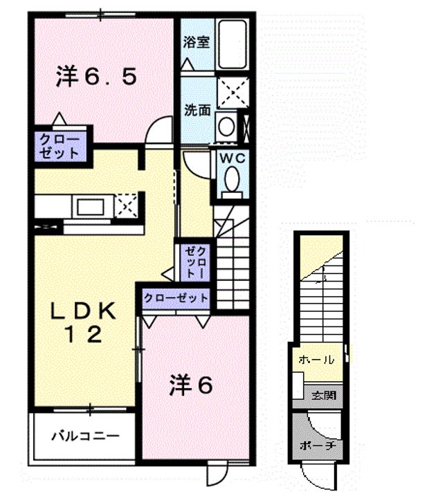 アヴニールⅩⅢ203の間取り