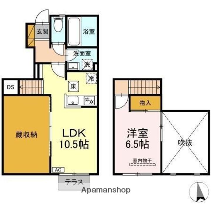 千葉県千葉市緑区鎌取町の賃貸アパートの間取り