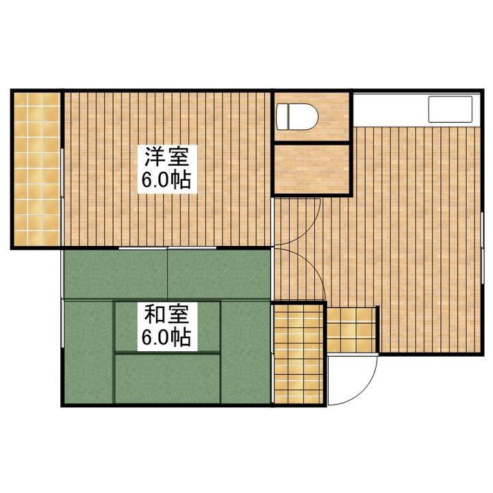 リバーサイド人見B-102の間取り