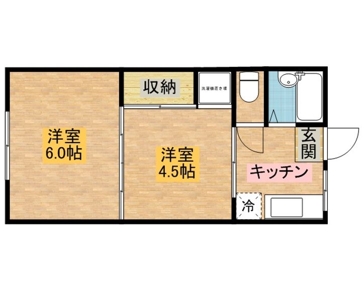 千葉県木更津市朝日1丁目の賃貸アパートの間取り