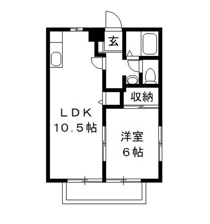 さくら館201号室の間取り