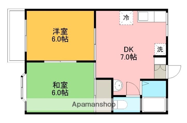 神奈川県相模原市中央区上溝の賃貸アパートの間取り