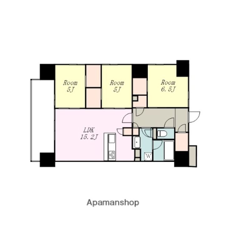 神奈川県相模原市南区相模大野3丁目の賃貸マンションの間取り